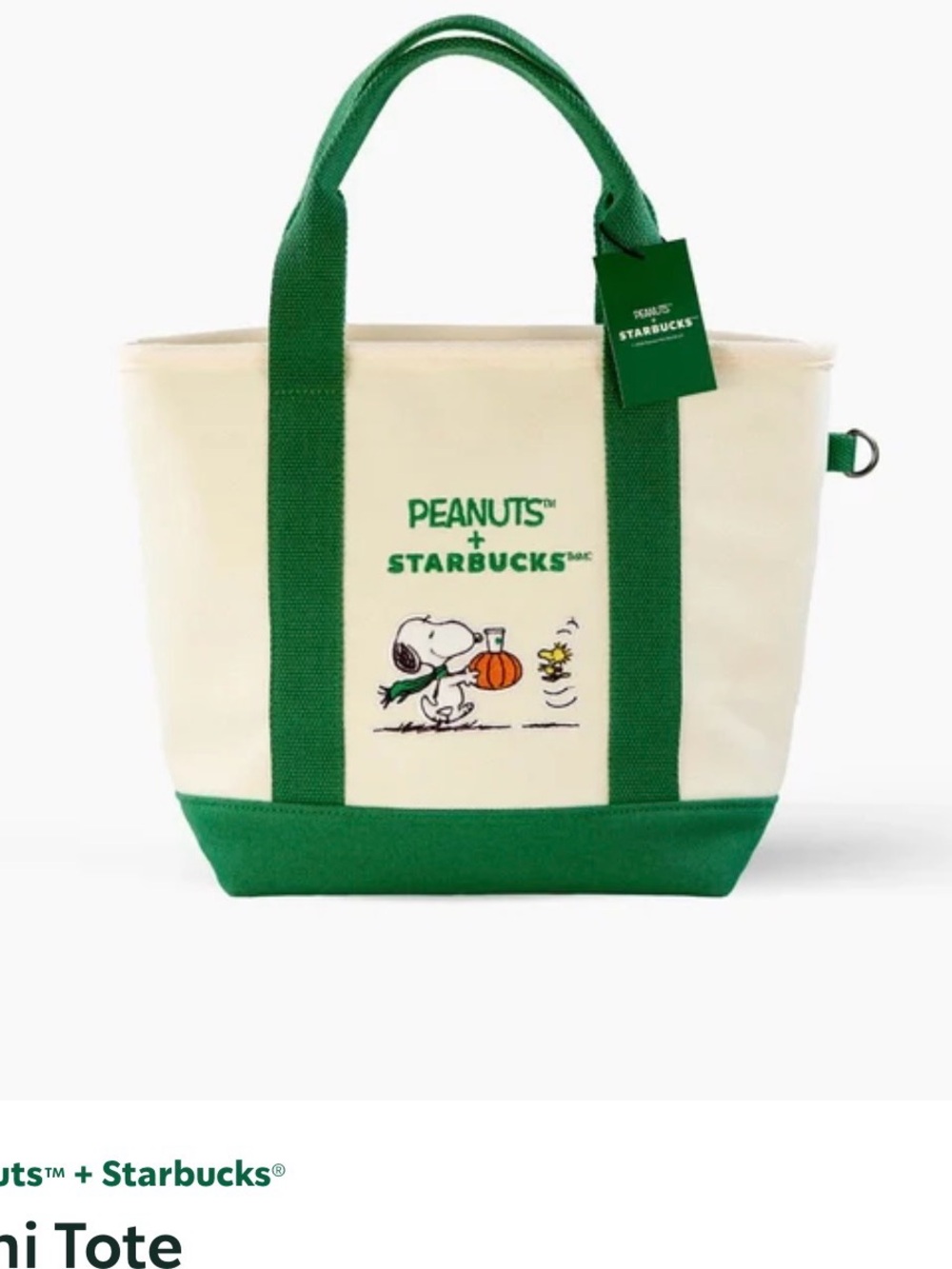 Starbucks x snoopy mini tote
